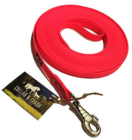 Schleppleine Trainingsleine für Hunde, robust, wetterfest, aus Flacher BIOTHANE® - BETA 16 mm - [6 m] - neonpink - PK521