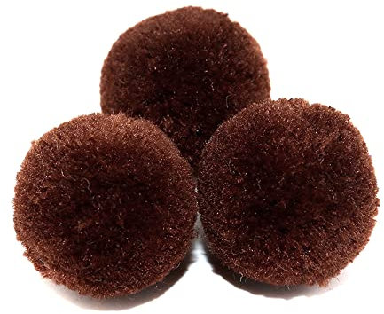 Duories Pompons zum Basteln,50 Stück 40mm Bunte Bommeln Bälle,Pom Poms für Kunsthandwerk,Pompons Bälle für Ostern,Weihnachten,Bunte Pompons für DIY Basteln Tischdekoration Geburtstagsdeko,Braun