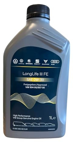 LUBRIALPHA - Olio Motore LongLife III 0W-30 | Per VW Benzina e Diesel | Specifica VW 504 00/507 00 | Compatibile con 0W30 | Viscosità 0W-30 | 1 lt, Olio 5W-30 LL