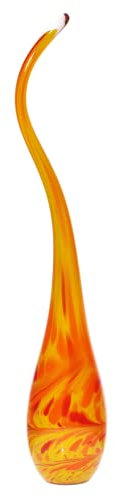 CRISTALICA Gartenskulptur Flamme 65cm orange Gartendekoration Fackel mundgeblasen