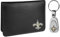 Siskiyou Sports NFL New Orleans Saints Weekend Bi-fold Wallet & Steel Key Chain, Black, One Size