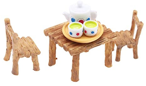 Sharplace Puppenhaus-Esszimmerstuhl und Tisch Puppenhausmöbel Puppenhaus-Dekorationszubehör für Kindergeschenke Dekoration
