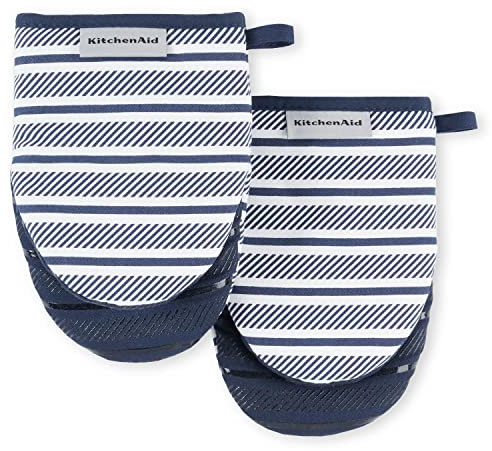 KitchenAid KA Albany MM - Juego de Mini Manoplas para Horno, 5.5 x 8 Pulgadas, Color Azul Tinta