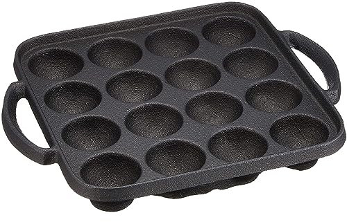 TIKUSAN Takoyaki Pfanne Gusseisen Takoyaki Maker Pfanne Bratpfanne Japanische Octopus Fleischbällchen Form Maker für Gasheizung (16 Formen)