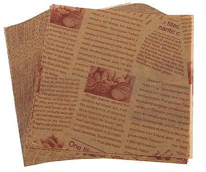 CIYODO 200pezzi Carta Da Forno Antiaderente Impermeabili e Resistenti Al Calore Per Friggitrice Ad Aria e Cottura Al Forno Design Retro e Flessibili Per Sandwich e Dolci