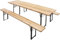Set Birreria Completo Tavolo Con 2 Panche In Legno Con Gambe Pieghevoli Facile Trasporto Mobili Giardino Feste Esterno Bar Pub Piscina Fiera Picnic Camping Campeggio Sagre (180 x 70 x 75 Cm)