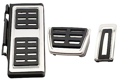 KCKEM Auto Pedalauflagen für VW Tiguan MK2 2017 2018 2019 2020 2021 2022,Car Accelerator Bremsfußstütze Fußstütze Pedal Bremskupplung Pad Zubehör,C-3Pcs at with Rest