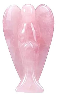 RAJNI Mini Sculptures d'ange en Quartz Rose Pierres précieuses de guérison Ange sculpté à la Main Portebonheur Décoration d'intérieur Ornement en Cristal Cristaux de guérison Ange Gardien Cadeaux
