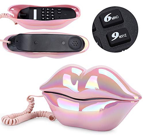 Schnurgebundenes Sexy Lippentelefon, Elektrisches Lippentelefon, Lustiges WX 8209 3016, Lippentelefon, Echtes Arbeitstelefon, Festnetztelefon, Ashionable Nummernspeicherung,