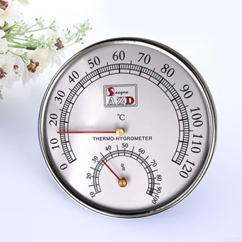 Sauna Thermometer Hygrometer, Indoor Bath Wall Clock with Timer Temperature Humidity Monitor Sauna Accessories for Indoor Tub Spa