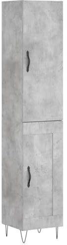 vidaXL Anrichte grau Beton 34,5 x 34 x 180 cm aus mehrschichtigem Holz