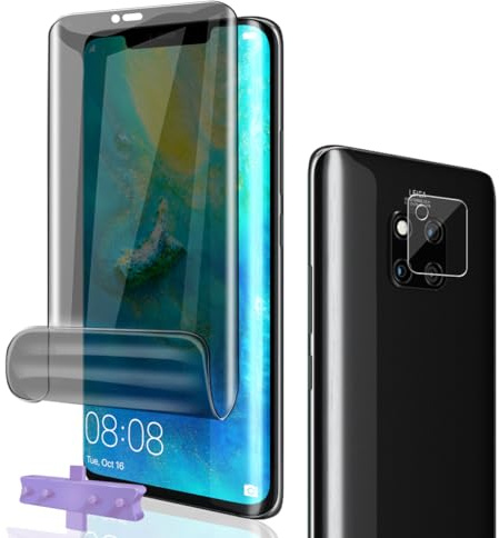 Phlleyaa Schutzfolie für Huawei Mate 20 Pro für Panzerglas Sichtschutz,Displayschutz 1 Stück mit 1 Stück Kamera Schutzfolie,9H Härte/Bläschenfrei/Anti-Spy für Huawei Mate 20 Pro Panzer Schutz Glas
