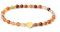 MetJakt Handgemachter Naturstein Perlenarmband 4MM Mini Stretch Armband Energiearmbänder 18k vergoldet Herz Armbänder für Damen Damenschmuck Echtes (Goldener Glücksjade)