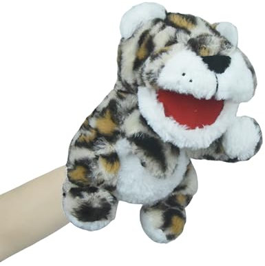 Tiny Heart Handpuppen Leoparden Tier Plüsch Spielzeug mit Arbeits Mund Cute Soft Plüsch Puppet für Kinder Storytelling Imaginative Lehre Vorschule Show Role-Play Geburtstag Geschenke