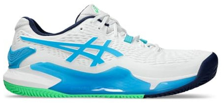 ASICS Gel-Resolution 9 Clay, Sneaker Uomo, Bianco/Acqua Digitale, 45 EU