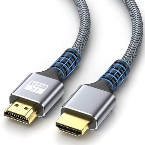 looyotul 4k Cable HDMI 5m Alta Velocidad HDMI 2.0 Cable 4K@60HZ de retorno de audio y video conector dorado 3D Arc se utiliza para televisión de ultra alta definición Xbox PS4/PS5,etc.(Plateado)
