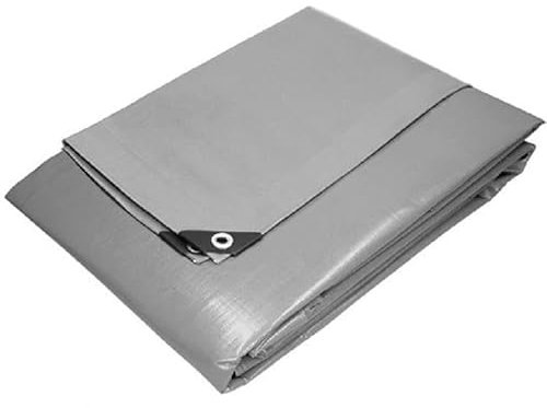 TELONE OCCHIELLATO 8X10 MT - Tipo Extra Pesante 260GR/mq - Rinforzato Telo Argento