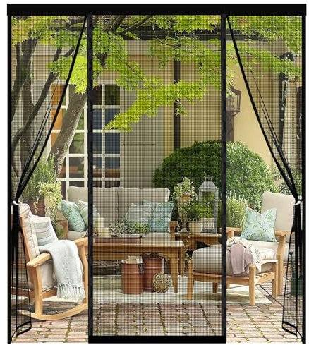 Moustiquaire Magnétique à Double Ouverture 290x220cm pour Porte-Fenêtre Fermeture Automatique Sans Perçage Rideau Anti Moustique et Insecte Idéal pour Maison, Salon, Balcon
