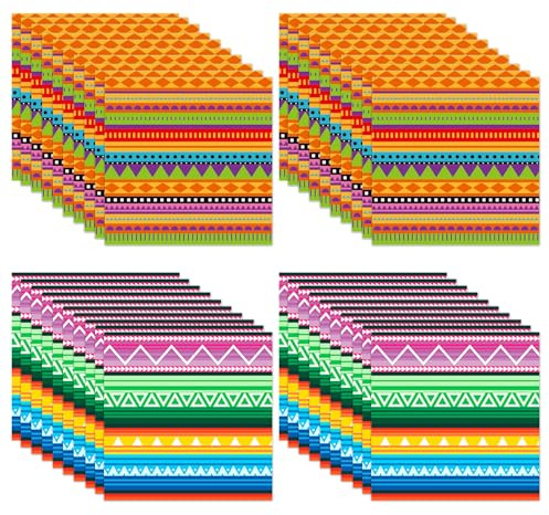 40 Partyservietten, Papierhandtücher Im Mexikanischen Stil, Farbige Tischpapierhandtücher, Gestreifte Dekorative Tischpapierhandtücher