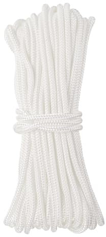 QUARKZMAN Cordino Avviamento a Strappo, 10 Metri 4,5mm Corda Avviamento Motore Nylon Cavo Sostituzione Corda per Tosaerba Motosega Tagliabordi Rifinitore Tagliaerba Parti Motore, Bianco