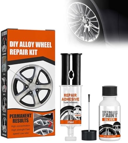 Silver Rim Touch Up Paint, Car Wheel Repair Kit Curb Rash, Quick And Easy Wheel Scratch Repair, Rim Paint For Car Wheel Repair, Silver Wheel Paint