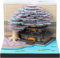 Starnearby 3D-Notizblock, 3D Kalender Abreißen 2025, 2025 Tischkalender-Notizblock mit Licht, Kreative Magic Baum Haftnotizen, Papierskulptur Desktop Ornament (Lila Baum mit Licht)