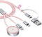 imodomio for iPhone and Apple Watch Charger USB C - 3 in 2 for iPhone Watch Charger, 1.25M Nylon Braided Fast Chargers for iWatch Series 10/9/8/Se/Ultra & i Phone 16/15/iPad - Pink