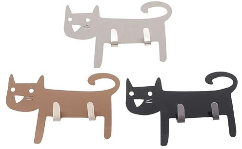 Mikikit 3 Stück Starker Klebehaken wall hooks wandverkleidung coat hooks Katzenhaken wand polsterung kleiderstander Kleiderhaken aufhänger agn Haken aus Edelstahl Wandhaken kreative Haken