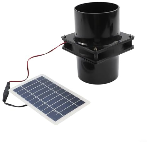 Todikaper 12V Solar Exhaust Fan Kit, 10W Solar Panel Ventilation Fan with Round Duct for RV, Attic, Greenhouse, Boat(black)