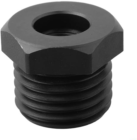 Drehfutter-Adapter, 33 x 3,5 mm auf 18 x 1,5 mm, Metall-Schraubgewinde, Spindeladapter für Holzdrehen, schwarz, 32 mm Länge, 150 g