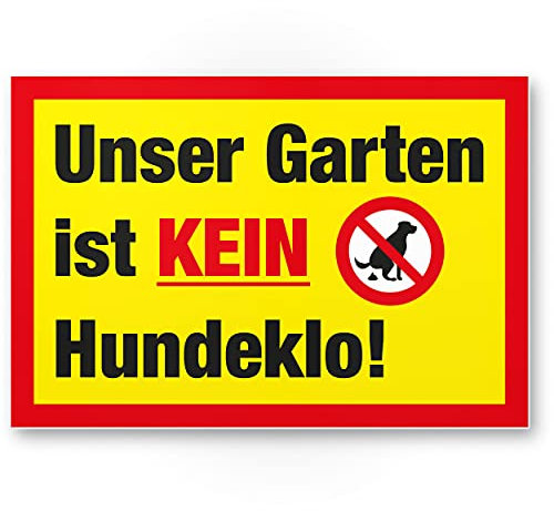 Komma Security Kein Hundeklo Keine Hundetoilette - Garten Schild Hunde kacken verboten - Verbotsschild Hundeverbotsschild Verbot Hundeklo Hundekot Hundehaufen Hundekacke