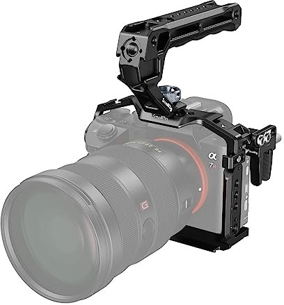 SMALLRIG A7 III/A7R III Cage Kit per Sony Alpha 7 III/Alpha 7R III, Gabbia Completa con Maniglia Superiore per ARRI e Fermacavo, Cold Shoe Incorporato e Guide NATO - 4198