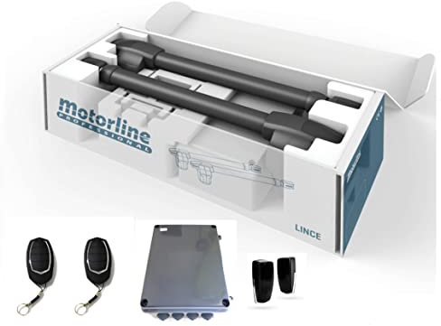 Kit completo motor electromecánico puertas batientes de doble hoja Lince, gran diseño, robusto y duradero. (Hojas hasta 4 metros (Lince 600))