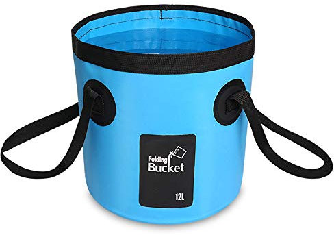 Seaux Pliables Seau Pliant Étanche Robustes,(12L) Pliables,pour Camping, Voyages, Jardin, Pêche, Bateau, Plage, Randonnées et Pique-niques Sac à Eau Portable et Pliable (Bleu)