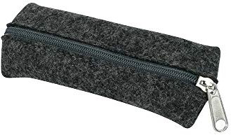 BIOZOYG Filz Federmappe Fynn Größe S aus 100% Natur-Filzwolle I Etui für Stifte Kugelschreiber I dunkel meliert