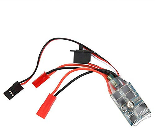 So Contrôleur de Vitesse rc 30A 4 8V ESC 2 Voies RC Brossé Moteur Bidirectionnel Courant Brosse Contrôle pour 1/16 1/18 1/24 Voiture Bateau(sans Frein)-Esc 18 Ampères