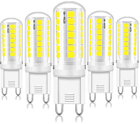 Yuiip G9 LED Bulb Dimmable, 6000K G9 LED Bulbs Cool White Dimmable, Equivalent to 30-50W Halogen, 3W 340LM, No Flicker, 220-240V (Cool White, 5 Pack)[Energy Class F]