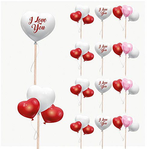 AK Giftshop Valentines Day Decorations Food Cupcakes Picks Toppers (Pack of 14) - I Love You