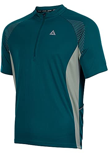 Airtracks Herren Fahrradtrikot Kurzarm Team II Radtrikot Jersey Bike Radler Shirt Atmungsaktiv Schnelltrocknend Reflektierend Größen XS S M XL XXL - grün - XXL