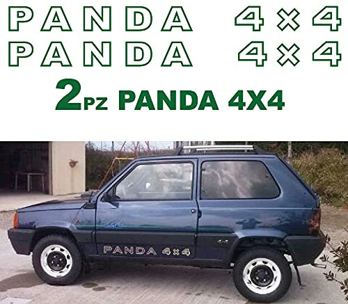 Pumu Adesivi compatibili con Panda 4x4 stickers tuning logo fiat stemma sisle panda 141 fuoristrada (VERDE)