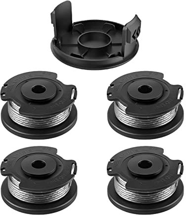 F016800569/F016800385 Ersatzspule, 5 m x 1,65 mm Schnurschneider-Ersatzspulen für EasyGrassCut 23, EasyGrassCut 26, EasyGrassCut 18, 23SL 26SL (4 Spulen + 1 Kappe)