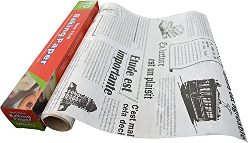Deli Papierblätter Fettdichtes Papier, Umweltfreundlich Wiederverwendbares Backpapier Sandwich Wrap Papier 25cm x 10m, Einweg-Lebensmittelverpackungspapier für Pommes Frites, Kuchen usw (Weiß)