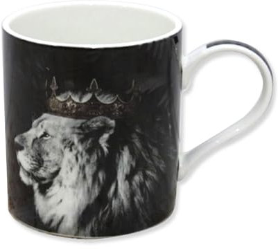 lesser and pavey LP34114 Ceramic Mug | Royal Lion design | 1 Pc, Black & White