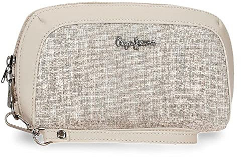 Pepe Jeans Maddie Beige Handtasche 20x11x4 cm Polyester mit Details aus Kunstleder