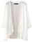 ZANZEA Women Chiffon Kimono Cardigan Open Front Capes Sheer Shrug Top Swim Beach Cover Up Beachwear Blouse Wrap Chiffon White 3XL