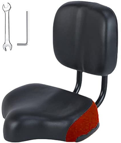 KENANLAN Siège de vélo d'appartement large selle de vélo grande selle de vélo confortable de rechange coussin de vélo rembourré en mousse à mémoire de forme (C)