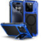 Lanhiem for iPhone 15 Pro Case, [Tempered Glass Screen Protector][Camera Kickstand] Heavy Duty Shockproof Cover for 15 Pro Metal Tough Case, Full Protective Case for iPhone 15 Pro (Blue)