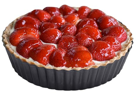 RICHSC-PAN Deep Tart Pan, 9.5 x 2.2 Inches Non-Stick Tall Tart Pan.