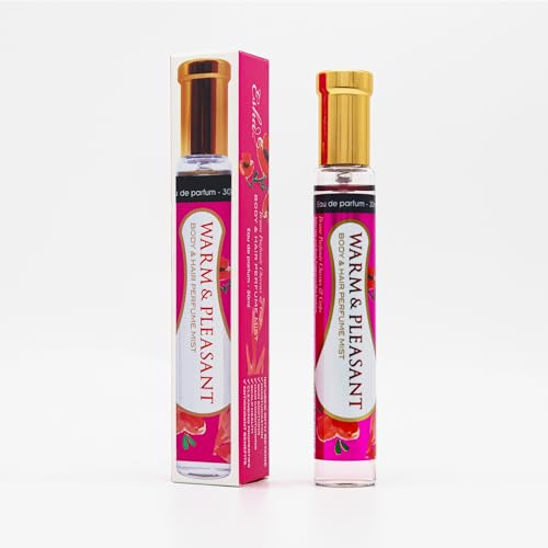 Esha Body & Hair Perfume Mist - Eau de Parfum for Women - Infused with Betaine - Sweet Strawberrys, Nectarine with Golden Amber, Vanilla, and Caramel - (WARM & PLEASANT)