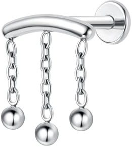 limerencia 18G Innengewinde Tragus Piercing Stecker,Medizinische Hypoallergen Titan Helix Labret Ohrstecker Ohr mit 6mm 8mm 10mm Stäbe für Zunge Augenbraue Lippe Septum Nase(1 Stück)